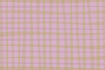 Pink and pastel green checkered background. Crooked lines plaid texture.