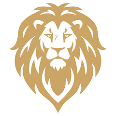 Obraz premium Lion Head Gold Golden Logo Mascot Vector Illustration Design