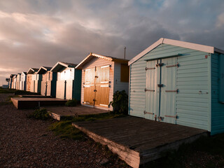 Beach Huts in Autumn Sunshine.