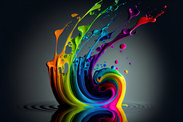 abstract background with burst of colors, rainbow splashes