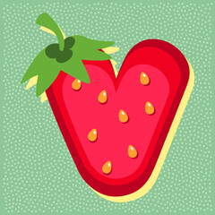 Strawberry fruit style alphabet text, letter V