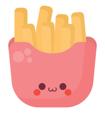 Kawaii French Fries Illustration