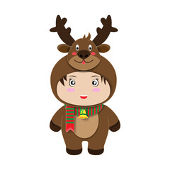 Christmas cute cartoon vector illustration.