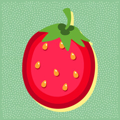Strawberry fruit style alphabet text, namber 0