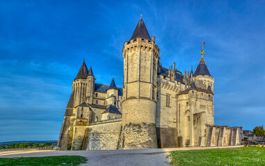 Fototapeta na wymiar Saumur medieval castle in Loire, France.