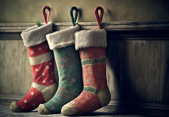 christmas sock on the wall generative ai