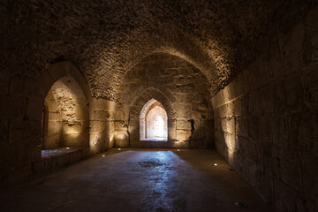 Tower of Aybak Mosque Interior at Ajloun Castle in Jordan