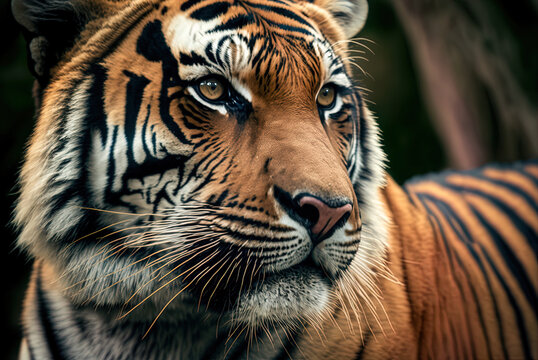 Tiger up up and personal at the zsl whipsnade zoo in England Generative AI