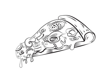 Pizza vector illustration. Icon Italian pizza.Icon Italian pizza. A slice of pizza for the design of advertising for your restaurant business.