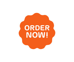 Order Now Tag, Sticker, Deal Label logo design. Click button icon.  Click here banner. Online shopping vector design and illustration.
