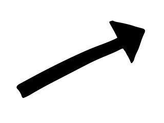 Hand drawn ink arrow illustration in sketch style. Business doodle clipart. Single element for design