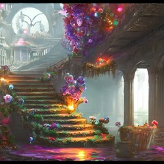 Flowered Stairs to Portal (45 illustrations pack)