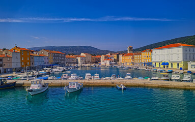 Fototapeta premium Aerial view of Cres old town in Croatia