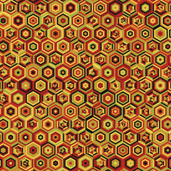  Hexagonal Maze pattern abstract illustration