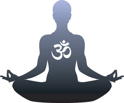 recommend clip art: silhouette of a person meditating and om sign