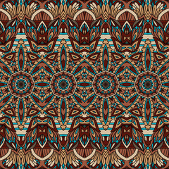 Vector abstract ethnic indian autumn seamless pattern tribal