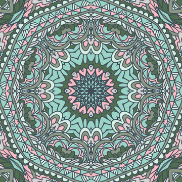 Vector floral art lacy zentangle inspirated mandala pattern
