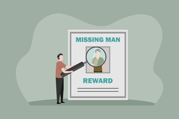 Missing man flier illustration