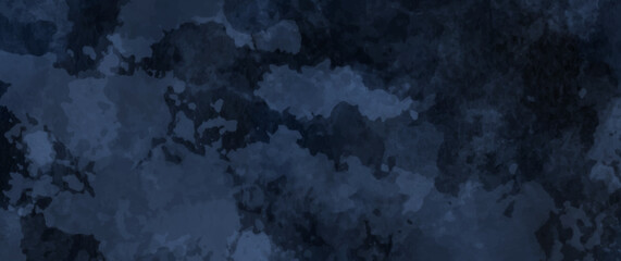 Blue texture vector background for cover design, flyer, poster. Dirty grunge backdrop. Blue abstract illustration. Hand-drawn painted watercolor textured background for design. Clouds. Night sky.