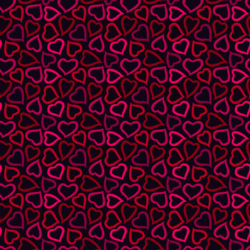 Romantic seamless pattern. Happy Valentine's day, wedding, sweet love concept background. Freehand hearts surface print