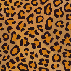 Fototapeta na wymiar Leopard seamless pattern. Animal skin print. Repeating spots motif. Wildlife, natural camouflage texture
