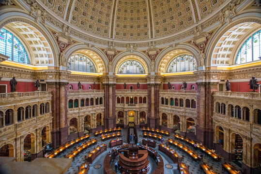 2020, AUGUST, 29 - WASHINGTON D.C., USA - Inside the Library of Congress in Washington DC