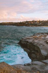 Rocky cliff over coast in Australia