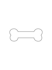 Bone icon on the white background. Isolated. Silhouette of bone. Vector illustration.
