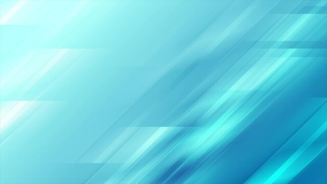 Bright blue glossy stripes abstract concept background. Seamless looping motion design. Video animation Ultra HD 4K 3840x2160