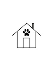 House for animal. Icon doghouse. Veterinary clinic. Vector illustration.