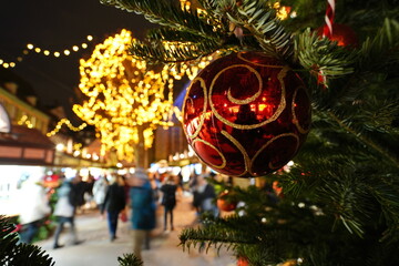 Christmas market decoration as a symbol of winter holidays and the New Year. Colmar. Alsace. France.