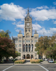 Front exterior of the historic Salt Lake City and County Building in downtown Salt Lake City, Utah