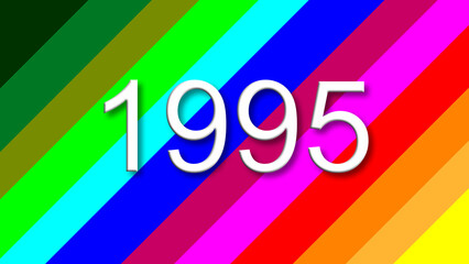 1995 colorful rainbow background year number