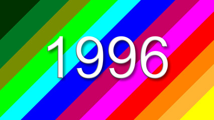 1996 colorful rainbow background year number