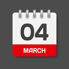 Icon page calendar day - 4 March