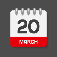 Icon page calendar day - 20 March