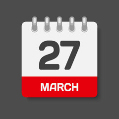 Icon page calendar day - 27 March