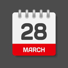 Icon page calendar day - 28 March