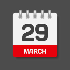Icon page calendar day - 29 March