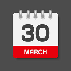Icon page calendar day - 30 March