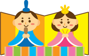 ひな祭り　雛人形・屏風