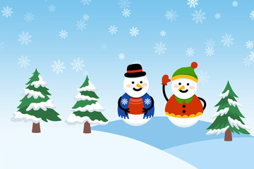 Christmas Snowman Background