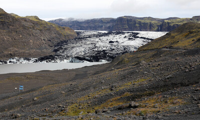 The Sólheimajökull Glacier located in southwestern Iceland.  Shot in August 2022.