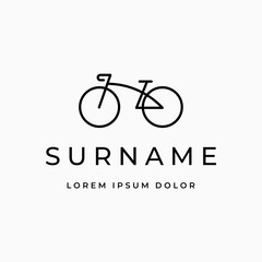 modern simple sport bike bicycle mountain logo design vector illustration custom logo design