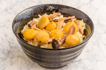 栗とキノコの炊込み御飯
