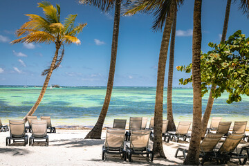 Bavaro Tropical beach in Punta Cana, Caribbean sea, Dominican Republic