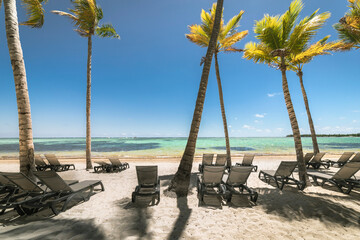 Bavaro Tropical beach in Punta Cana, Caribbean sea, Dominican Republic