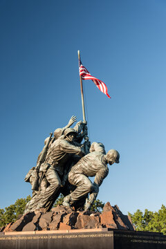 WASHINGTON D.C., USA - AUGUST 20, 2021 - Famous Iwo Jima memorial in Washington D.C.