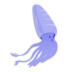 cute sea animal illustration with gradient color