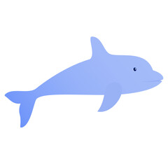 Fototapeta premium cute sea animal illustration with gradient color